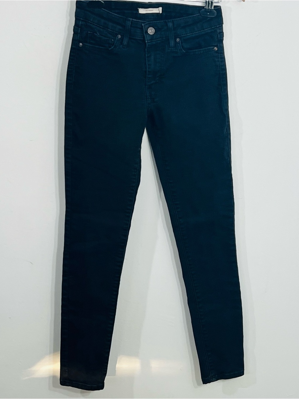 Levi's 711 Skinny Black Mid Rise Jeans Classic 5 Pocket With Stretch Size 26